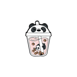 Boba Milk Tea Enamel Pin Curious Panda