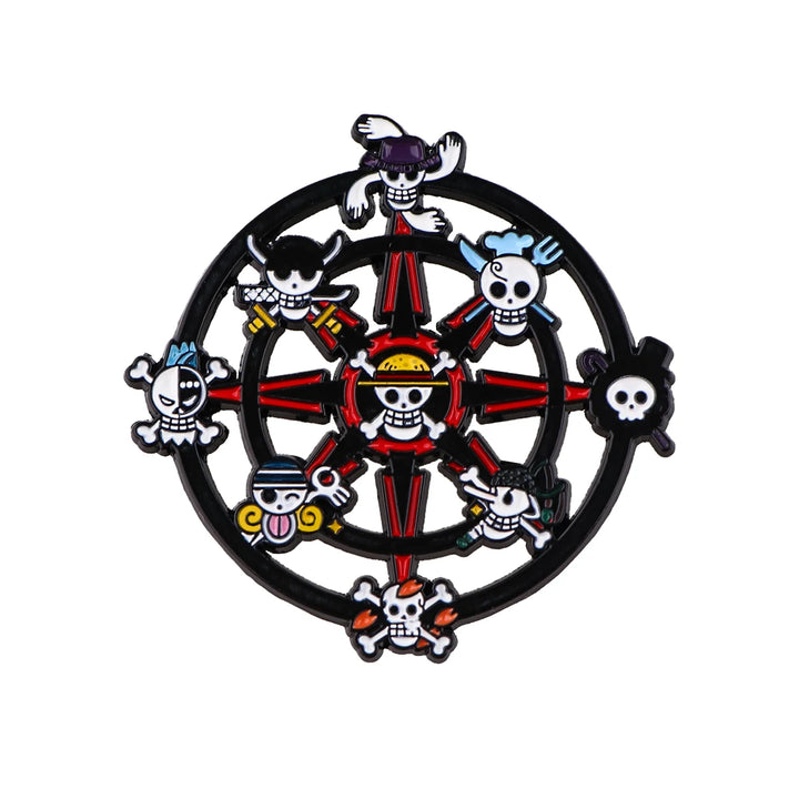 One Piece Enamel Pin Straw Hats Jolly Rogers