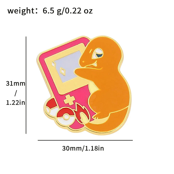 Pokemon Enamel Pin Gameboy Charmander