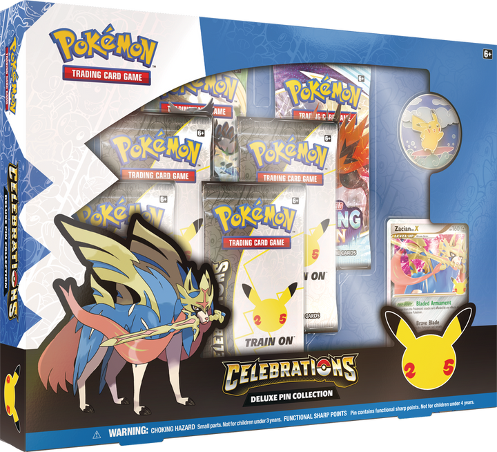 Pokemon TCG Celebrations Collection Zacian Deluxe Pin Set