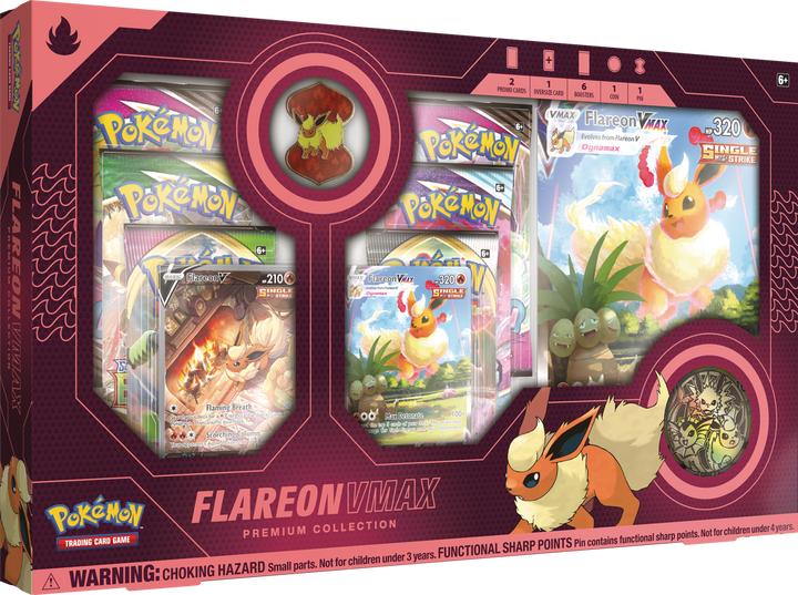 Pokemon TCG VMax Flareon Eeveelution Premium Collection Box