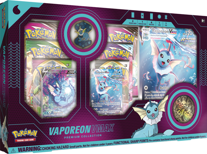 Pokemon TCG VMax Vaporeon Eeveelution Premium Collection Box