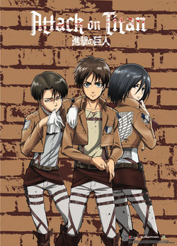 Attack On Titan Wall Scroll "Eren, Mikasa and Levi"