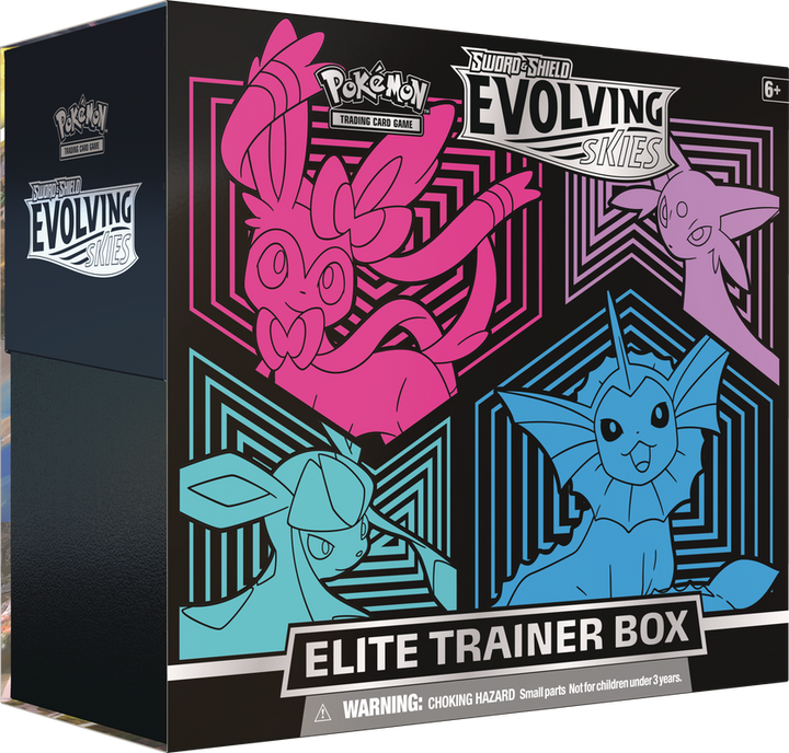 Pokemon TCG Evolving Skies Elite Trainer Box Vaporeon, Espeon, Glaceon and Sylveon