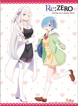 Re:Zero Wall Scroll "Emilia and Rem Sweetheart"